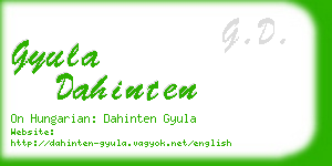 gyula dahinten business card